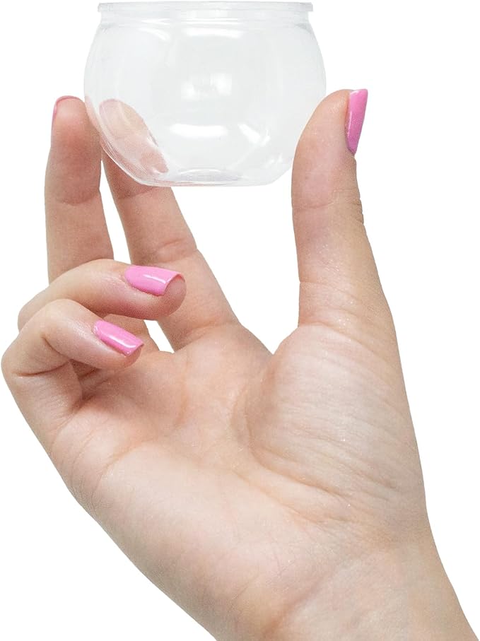 48 Pack 3 oz. Sphere Mini Dessert Cups With Spoons Parfait Professional-Grade Recyclable Clear Disposable Plastic Fishbowl for Parfait Desserts, Events, and Parties CMJJ