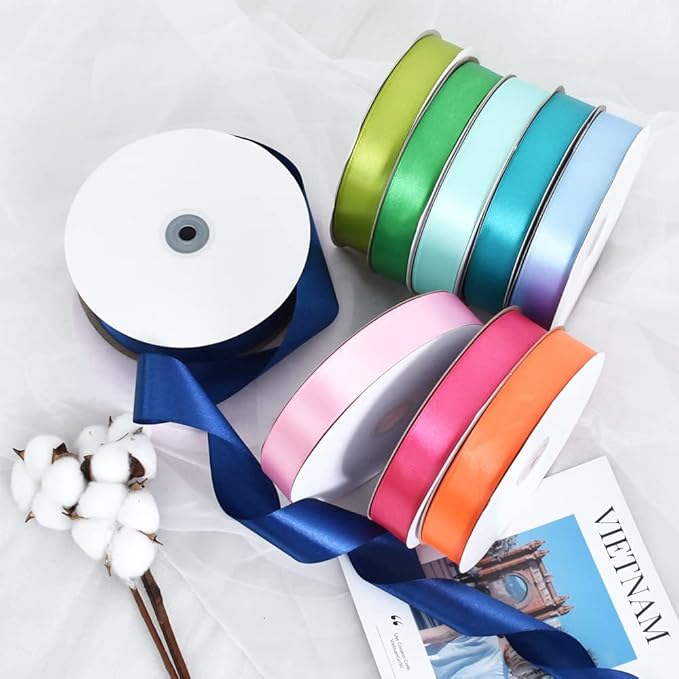 TONIFUL 1 Inch x 100yds Baby Pink Satin Ribbon, Thin Solid Color Satin Ribbon for Gift Wrapping, Crafts, Hair Bows Making, Wedding Party Decoration, Invitation Cards, Floral Bouquets, Christmas
