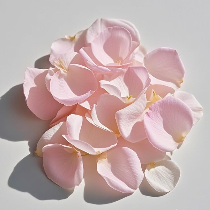 3.5 Oz Dried Rose Petals Wedding Biodegradable Petals, Natural Preservation Real Flower Petals, Suitable for Flower Petals for Flower Girl, Romantic Night, Table Decoration (White+Pink, 100g)