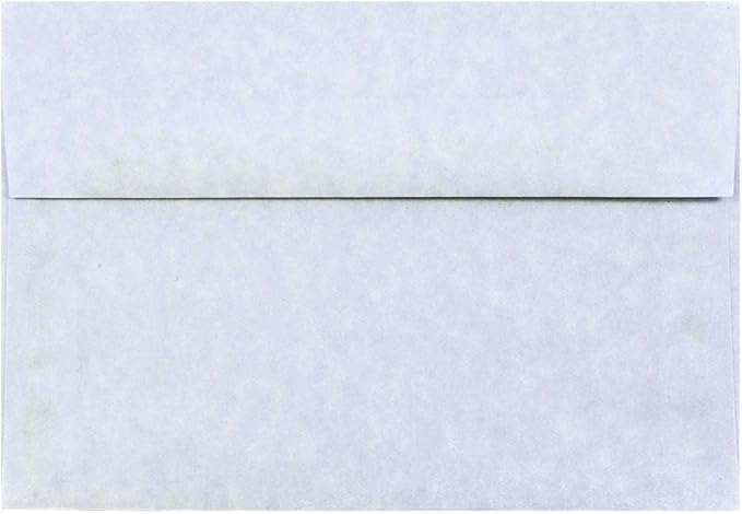 JAM PAPER A8 Parchment Invitation Envelopes - 5 1/2 x 8 1/8 - Blue Recycled - 50/Pack
