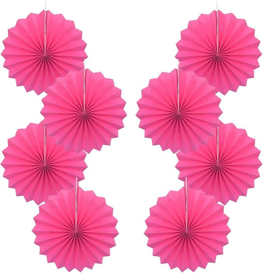 Red Graduation Party Decor,Girls Party Decorations ,Party Supplies Party Fans 12in, Anniversary Decorations for Party,Wedding Graduation Events Accessories 30 Color DIY Set （Rose Red）