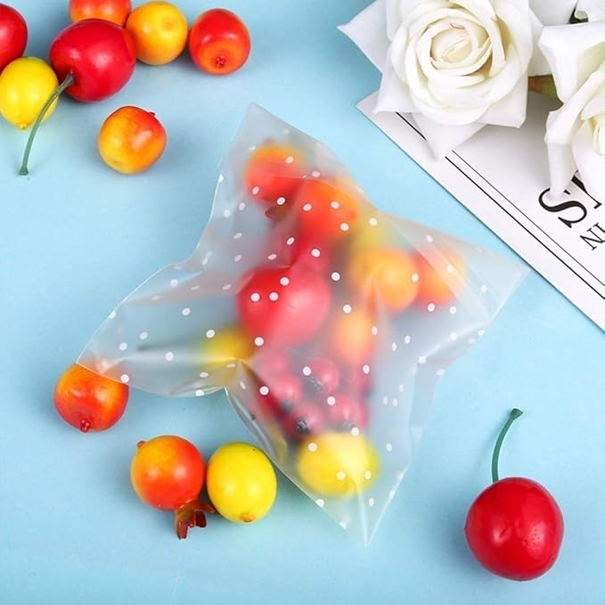 Self Adhesive Cookie Cellophane Treat Bags with Seal 5.5x5.5 Inches, 4 Mils Self Sealing Resealable Individual Plastic Packaging Bags with Thank You Labels for Gift Giving Party Favor Candy 100 Pcs