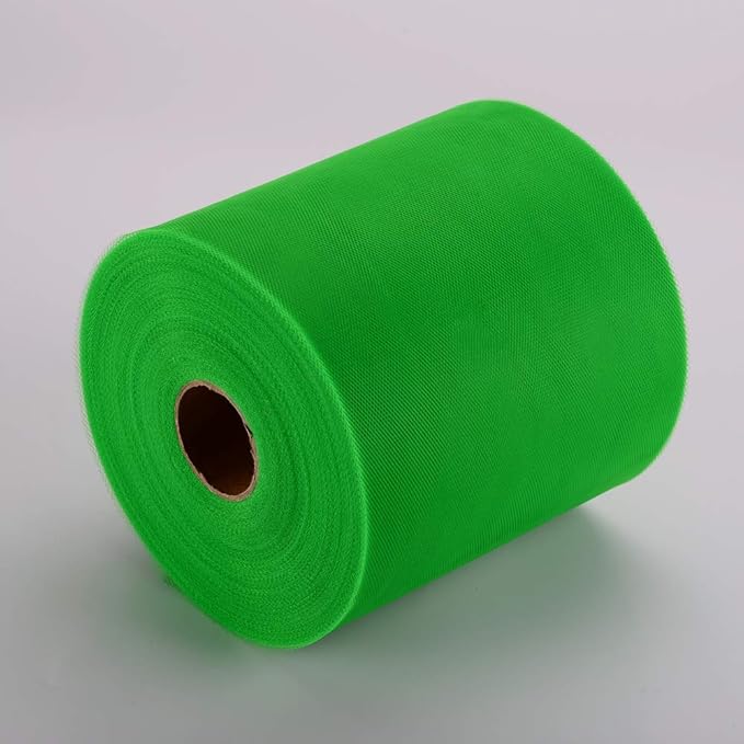 Tulle Rolls 6” by 100 Yards (300 feet) Tulle Roll Spool Fabric for DIY Tutu Skirts Wedding Baby Shower Crafts Decorations Party Supplies (Green)
