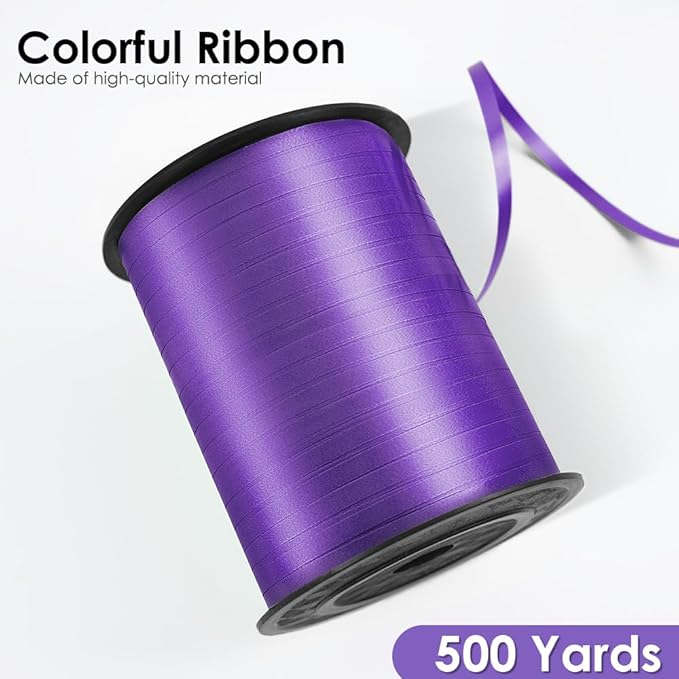 Dark Purple Curling Ribbon, Balloon String 500 Yard for Gift Wrapping, Curly Ribbons, 3/16" for Florist Flower, St Patricks Day, Valentines Day