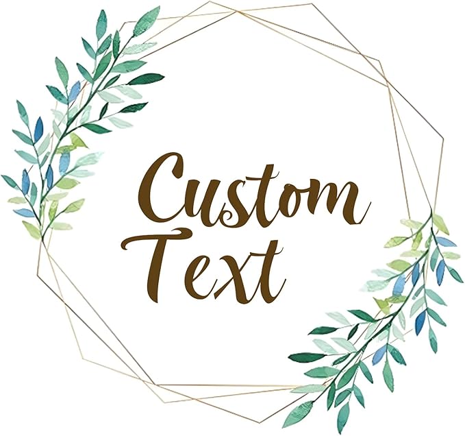 Premium Custom Stickers Labels - Personalized Stickers for Businesses Logo and Name. Birthday Pets and Label Product Boxes Wedding Favors Waterproof Labels (wreath 14, 2 inch)