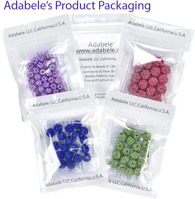 100pcs Adabele Grade A Suncatcher Crystal Rhinestone Pave Loose Beads 12mm Rose Pink Polymer Clay Disco Ball Spacers Compatible with Shamballa All Craft Jewelry Making DB12-3