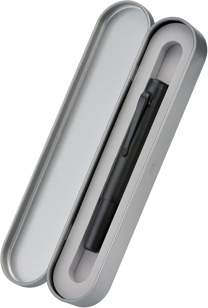 Hongdian M2 Mini Fountain Pen with Extra Fine Soft Nib, Sleek Shape Aluminium Short Pocket Travel Pen (Matte Black)