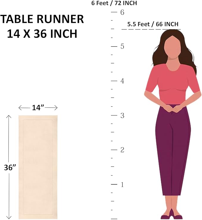 Solino Home Linen Table Runner 36 Inches - 100% Pure Linen Brown Sugar Hemstitch Table Runner 14 x 36 Inch Ideal for Dresser and Coffee Tables - Fall, Autumn, Thanksgiving - Classic Hemstitch
