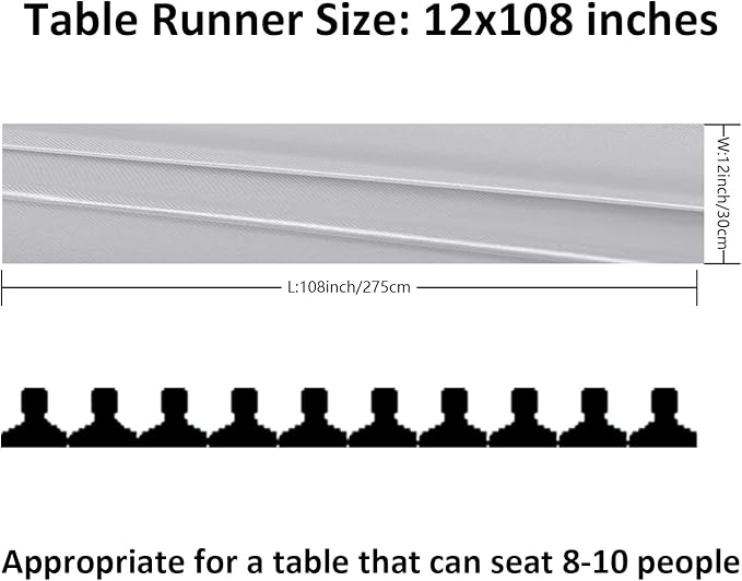 12Pack Table Runner 12 x 108 Inches Satin Silk Table Runner for Wedding, Birthday Party, Banquets, Graduations Decoration, fit Rectange and Round Table-Silver