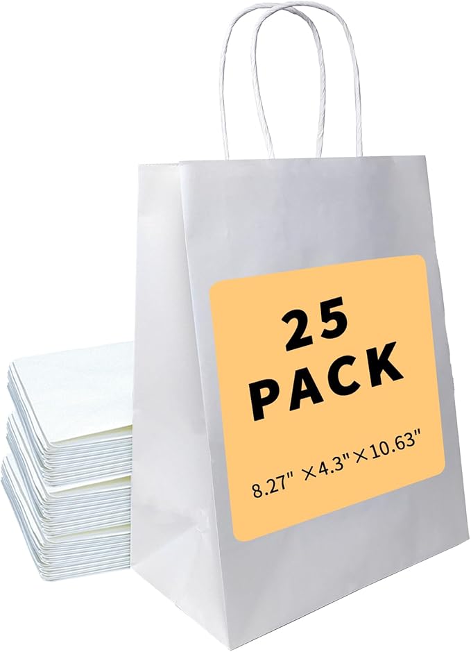 BAG BOX Gift Bags Paper Bags with Handles,Kraft Paper Shopping Bags For Small Business Small Gift Bag with Handles for Grocery Birthday Party Supplies