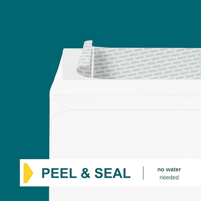 6x9 Booklet Envelopes - 250 Pack - Self Seal Mailing Envelopes - White Letter With Peel & Seal Closure - Open-Side - 28 Lb Paper - Plain for Business and Personal Use