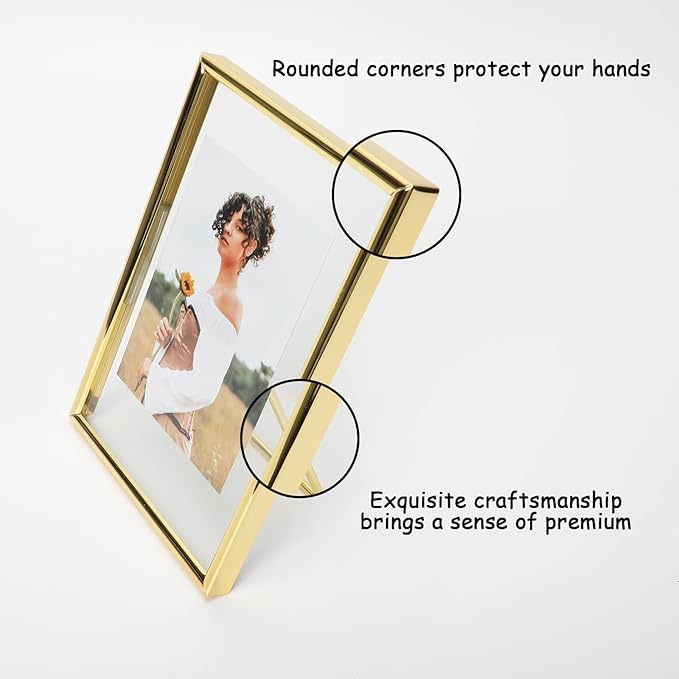 Gold Floating Frame (4"x6",Vertical) with Romantic Heart, For Picture 3x5, 2x3,1x2, Tabletop Shelf Photo Frame, Classy Gift For Festival, Home or Wedding…