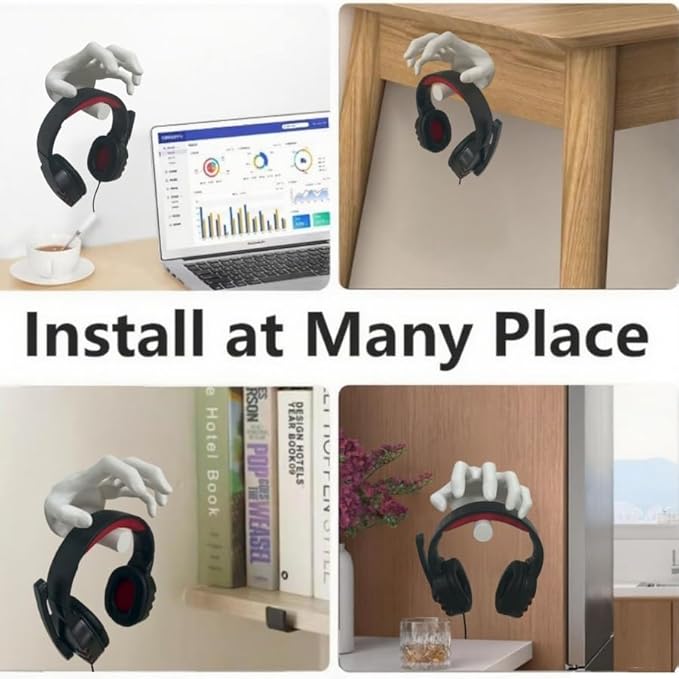 Gothic headphone stand, interesting headphone stand, 3D material headphone stand, DIY color, suitable for all headphone sizes, bedroom, living room, Halloween decoration