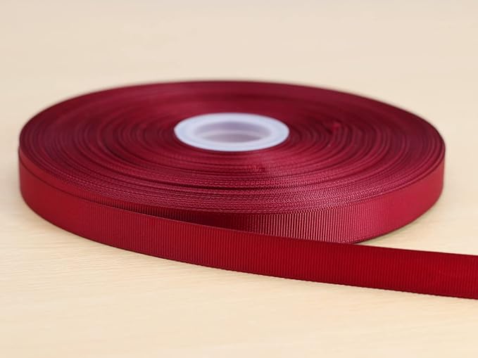 Jesep One Roll 100 Yards 5/8" Soild Grosgrain Ribbon Boutique Gift Wrapping Package Ribbon, DIY Crafts Bow Hair Headband Accessories Assorted Ribbon#790 (5/8" 15mm, Maroon)