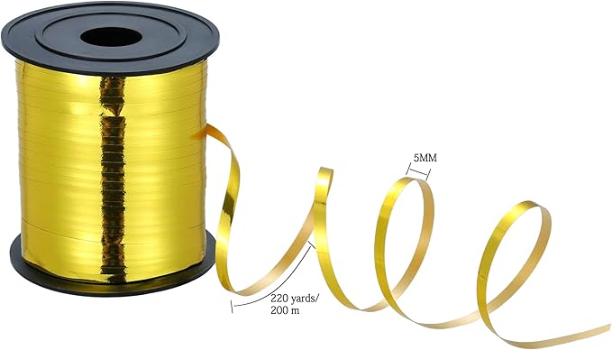 880 Yards Christmas Curling Ribbon Metallic Gold Silver Red Green Shiny Cibbon Set Balloon String Metal Curly Ribbon for Christmas Gift Wrap Craft Holiday Decoration