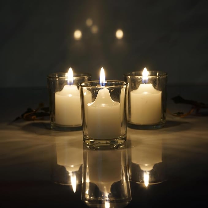 WGV Tea Light Votive Candle Holder 2.2x2.75, Clear Tiny Utility Cylinder Glass Vase, Small Planter Terrarium for Home Accent Decor, 1 Pc