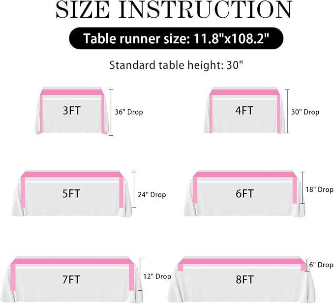 SHEJIZE 2 Pack Pink Satin Table Runner 12x108 Inches Long, Bright Silky Smooth Satin Table Runner Table Decor for Wedding Banquet Christmas Prom Event Birthday Party