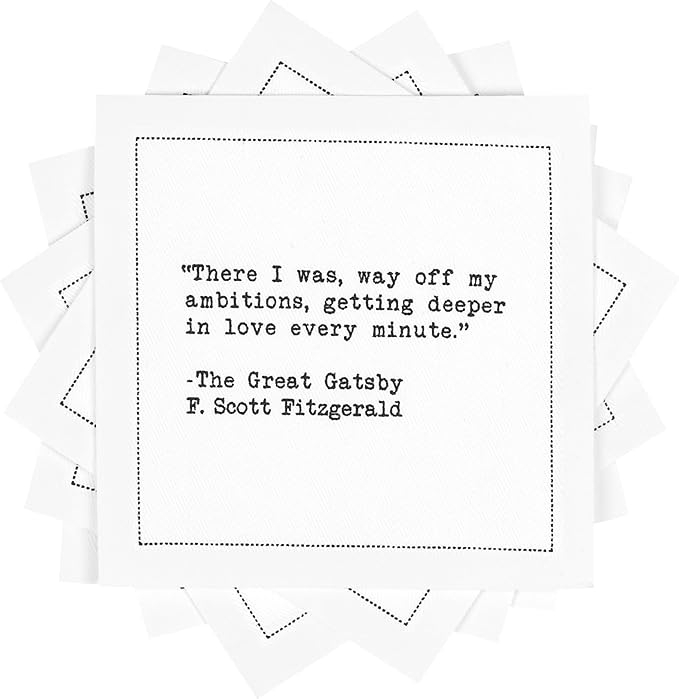 Five Star Napkins Love Quotes, White Cotton Cocktail Napkins, Beverage Napkins, Bar Napkins, Cloth Napkins, Party Napkins, Events, Holidays, Weddings, Birthdays, Disposable, 4.5" x 4.5"- (50x)