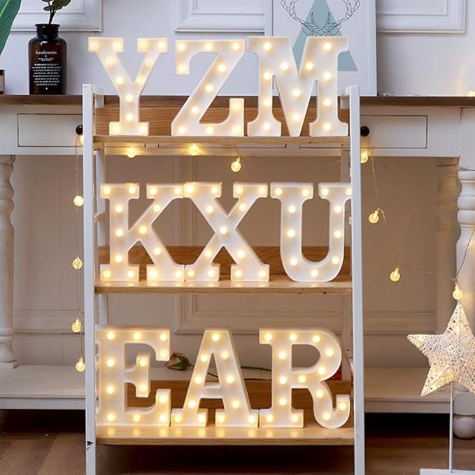 MUMUXI Marquee Light Up Letters | Large Light Up Numbers | Battery Powered and Bright with Every Letter of The Alphabet | for Wedding, Birthday, Party, Celebration, Christmas or Home Decoration (H)