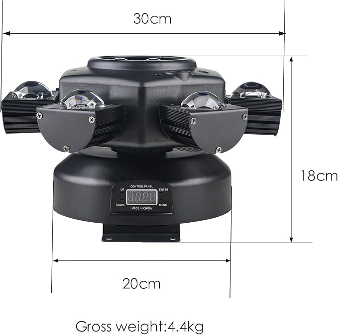 DJ Party Light, 150W RGBW 4in1 LEDs Stage Lights, DMX 512 Control Infinite Rotation With Sound Activated for Wedding, Party and Live House