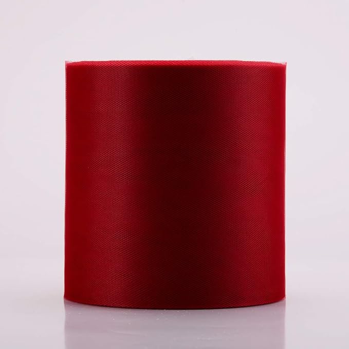 Tulle Rolls 6” by 100 Yards (300 feet) Tulle Roll Spool Fabric for DIY Tutu Skirts Wedding Baby Shower Crafts Decorations Party Supplies (Burgundy)