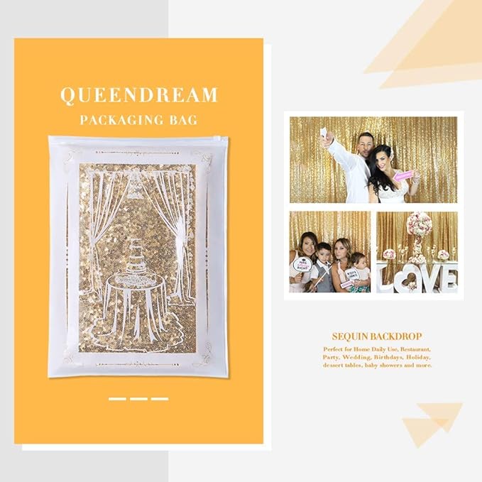 7ft x 7ft Gold Sequin Backdrop Curtain Glitter Photo Booth Backdrop for Wedding Birthday Baby Shower Event Decorations