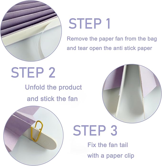 Purple Birthday Decorations,DIY Purple Paper Fans Hanging Decoration ,Party Decorations for Adults 16in,Little Mermaid Party Decor,Baby Shower Decorations 30 Color DIY Set (Light Purple)