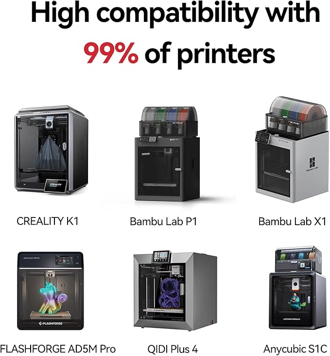 Kingroon Carbon Fiber ABS 3D Printer Filament, ABS CF 3D Printing Filament 1.75mm +/- 0.03mm, 1kg Spool (2.2LBS), Black