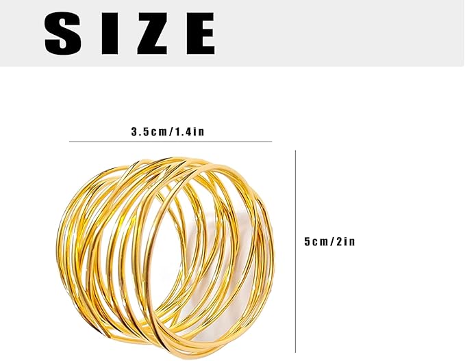 Gold Napkin Rings - 6 PCS Metal Napkin Rings(Twisted Wire) Napkin Holders Buckles for Family Dinner, Wedding, Party,Table Decorations