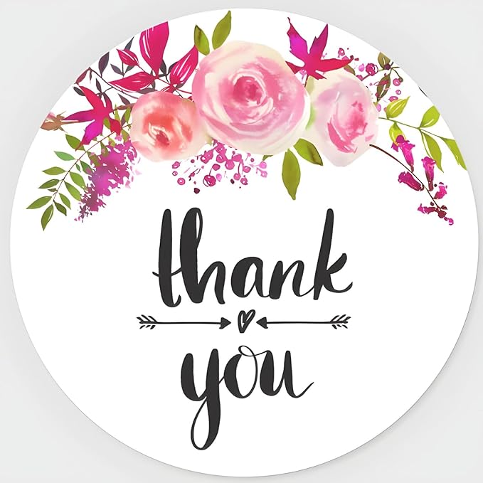 Custom Stickers for Weddings, Birthdays & Businesses - Personalized Labels with Your Logo - Waterproof, Fade and Heat Resistant - Pack of 100-1000 (Wreath H, 2.5 Inch)