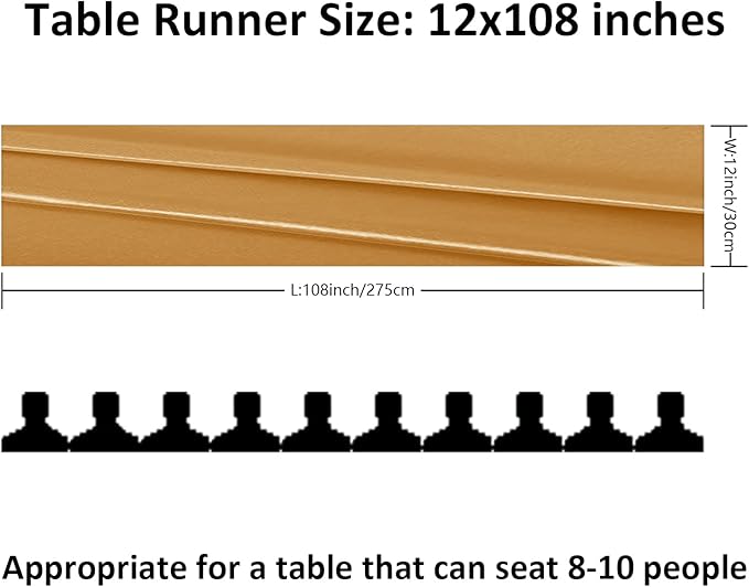 6Pack Table Runner 12 x 108 Inches Satin Silk Table Runner for Wedding, Birthday Party, Banquets, Graduations Decoration, fit Rectange and Round Table-Gold