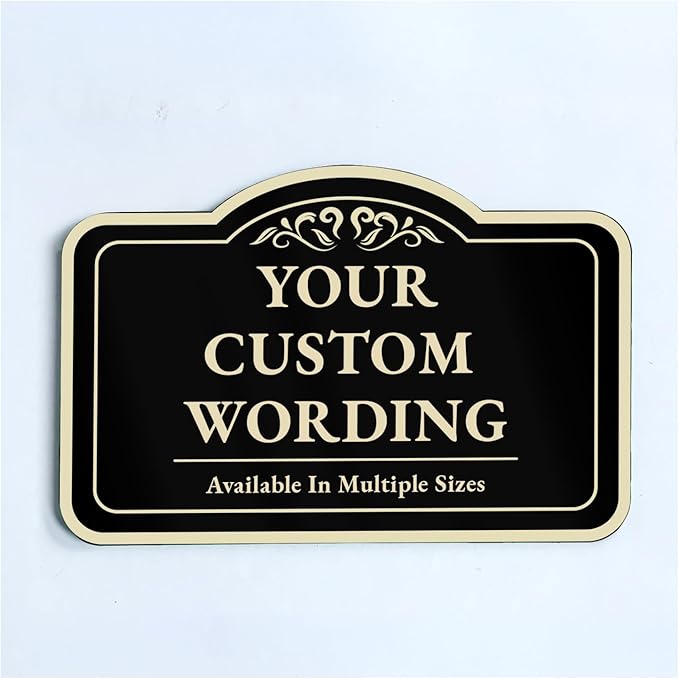 Custom Decorative Outdoor Metal Sign - Personalized Aluminum Driveway Sign, Waterproof, Made in USA - Design 1 Black Charcoal 36x24 In
