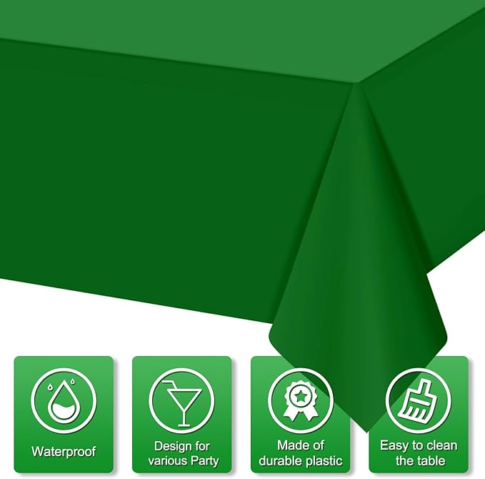 MASHAN 24 Pack Christmas Tablecloth Bulk, Red White Green Disposable Tablecloths, Rectangle Italy Theme Table Covers for Christmas Family Gathering Dining and Italian Party Decoration,54 x 108 Inch
