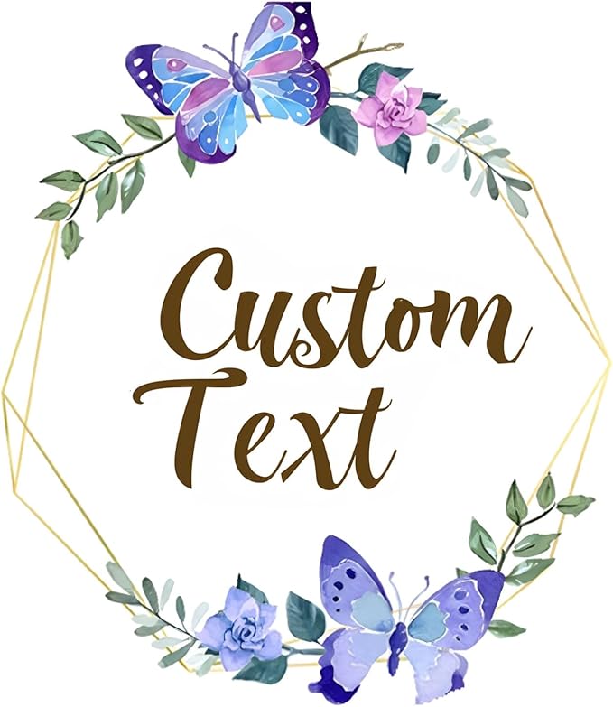 Premium Custom Stickers Labels - Personalized Stickers for Businesses Logo and Name. Birthday Pets and Label Product Boxes Wedding Favors Waterproof Labels (wreath 8, 2 inch)