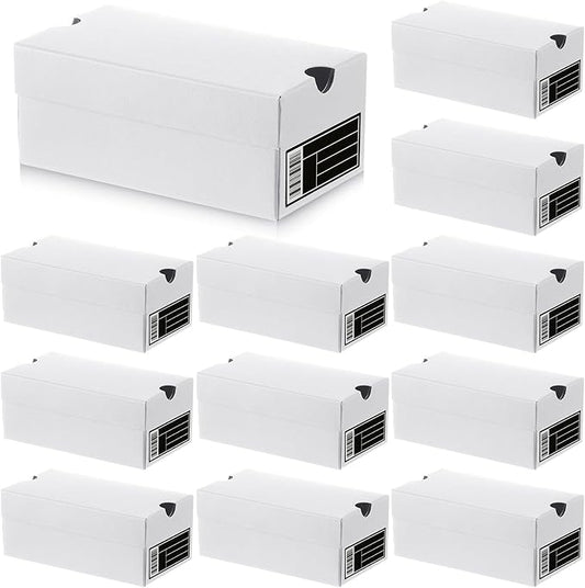 12 Sets Mini Shoe Gifts Boxes for Party Favors 4.7 x 2.5 x 2 Inch Sports Mini Sneaker Box with Editable Label for Candies Cookies Snacks(White,4.7 x 2.5 x 2 Inches)