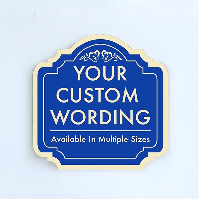 Custom Decorative Outdoor Metal Signs - Aluminum, Personalized Driveway Signs, Waterproof Made in USA, Blue Steel 18x18 Inch