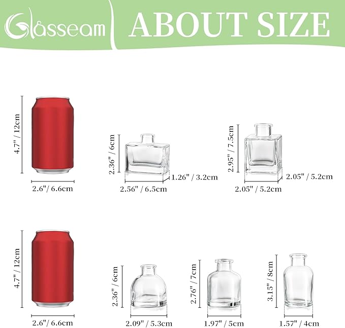 Glasseam Mini Bud Vases for Centerpieces: Clear Small Flower Vase Set of 20 Cute Tiny Glass Vases for Flowers Modern Decorative Wedding Table Centerpiece for Dining Room Decoration