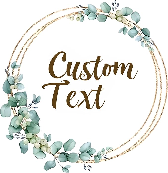 Premium Custom Stickers Labels - Personalized Stickers for Businesses Logo and Name. Birthday Pets and Label Product Boxes Wedding Favors Waterproof Labels (wreath 2, 1.5 inch)