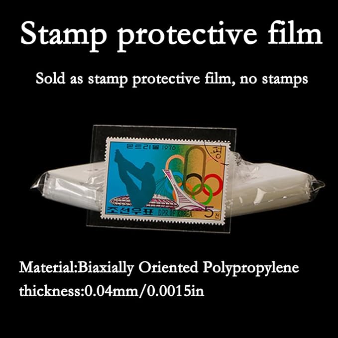 Philatelic Supplies OPP Stamp Protection Bags 8 Models, 95 pcs Each, Total 760 Stamps for Collection, philatelic Storage and Display Stamp Collecting Supplies