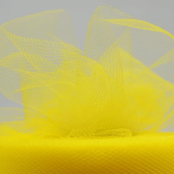 Yellow Tulle Fabric Roll 6 Inch X 300 FT (100 Yards) Matte Tulle Ribbon Netting Mesh Spool for DIY Tutu Skirt Wedding Bow Gift Wrapping Baby Shower Christmas Party Halloween Decorations