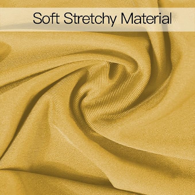 100PCS Spandex Stretch Gold Chair Sashes Bows Universal Elastic Chair Cover Bands Ties with Buckle Slider for Wedding Party Birthday Reception Event Banquet Decoration(Gold)