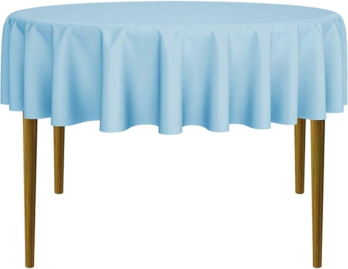 Lann's Linens - 10 Premium 70" Round Tablecloths for Wedding/Banquet/Restaurant - Polyester Fabric Table Cloths - Baby Blue