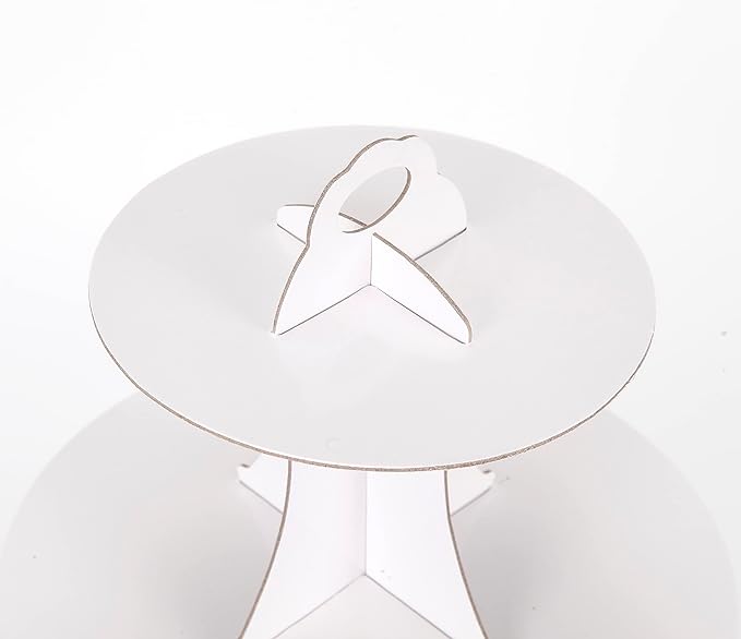 2Pcs 3-Tier Cupcake Stand, Cake Stand holder, Tiered DIY Cupcake Stand Tower for Dessert Table Displays, Birthday Theme Party Favors Decoration, Floral Tea Party, 12" W x 12.8" H, White