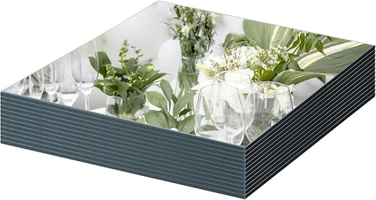 12" Square Mirror Centerpieces, Set of 12 Mirrors for Centerpieces, 2mm Glass Mirror Plates, Mirror Tray, for Wedding Table, Party Decorations, Candle Plate Set, Craft, Christmas Decorations