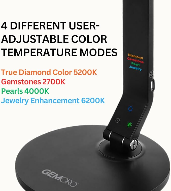 GemOro Horizon 2 LED Light | Adjustable Inspection Lamp for Diamonds Gemstones Pearls Jewelry | Enhanced Lighting with Smart Technology