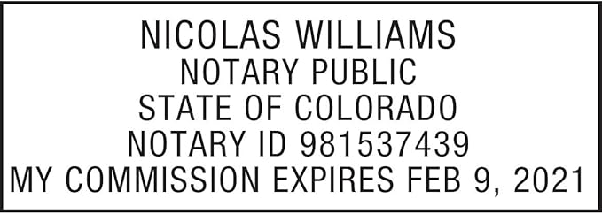 MaxMark Notary Stamp for State of Colorado- Self Inking Stamp
