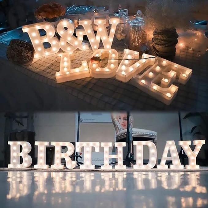 MUMUXI Marquee Light Up Letters Sign Battery Powered LED Alphabet Lights for Party Wedding Birthday Christmas Home Bar Decoration Lighted Symbols