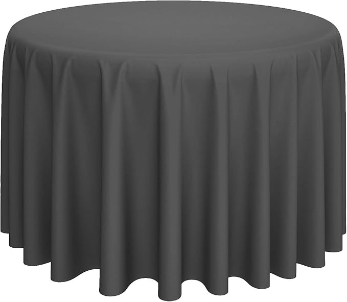 Lann's Linens - 10 Premium 132" Round Tablecloths for Wedding/Banquet/Restaurant - Polyester Fabric Table Cloth - Dark Gray