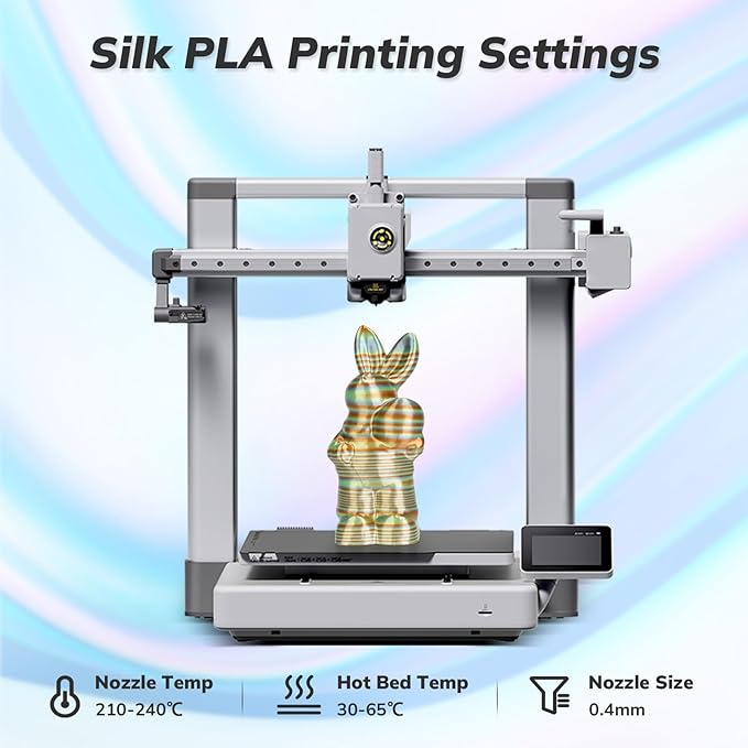 AMOLEN Silk PLA 3D Printer Filament Bundle, Shiny Multicolor Rainbow Pack, Fast Color Change PLA 1.75mm 3D Printing Filament for Most FDM 3D Printer, 1KG X 4 Spools