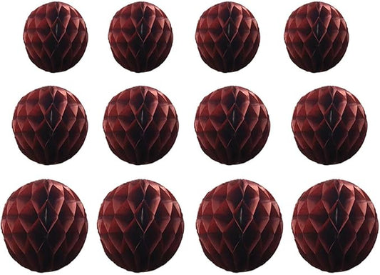 15pcs Honeycomb Balls Decorations 4'' 6'' 8'' Party Honeycomb Ball Flowers Tissue Pom poms Flower Ball Hanging Flower Balls for Baby Shower Birthday Wedding Nursery Decor(4'' 6'' 8'' Burgundy)